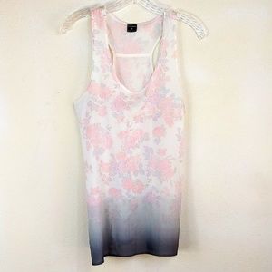 Stranded| Ombre Watercolor FLoral Razor Tank A44